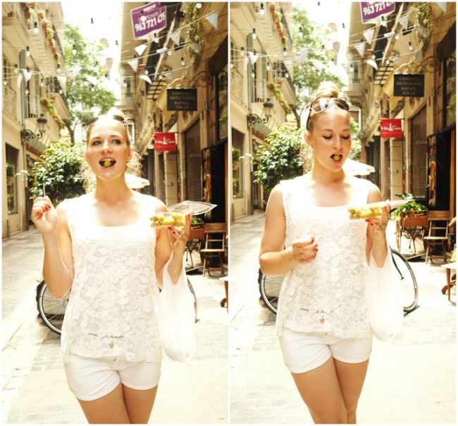 Valencie, Španělsko – to jsou zelené olivy, oranžové pomeranče a květinové závěje